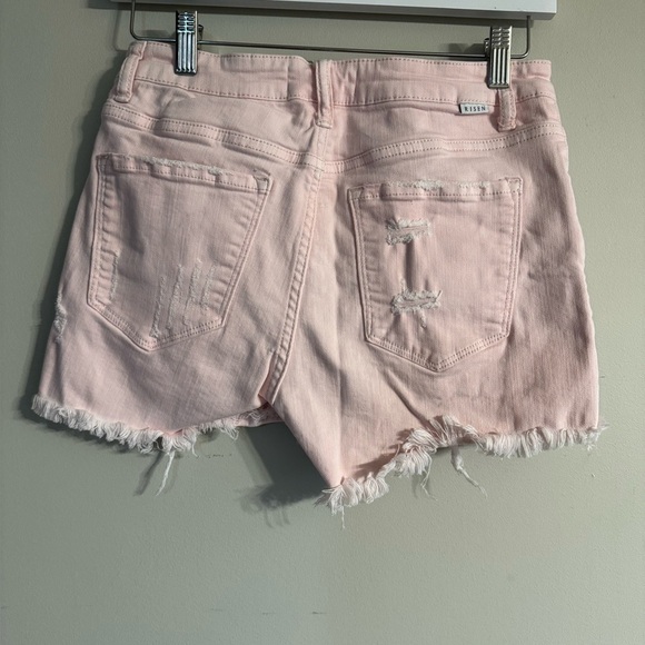 Risen Pink Button Fly Distressed Shorts - Picture 8 of 10